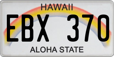 HI license plate EBX370