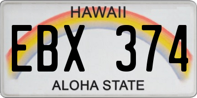 HI license plate EBX374