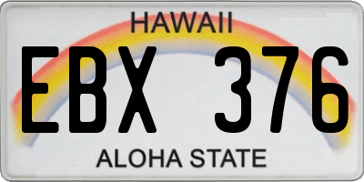 HI license plate EBX376