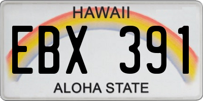 HI license plate EBX391