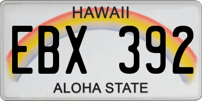 HI license plate EBX392