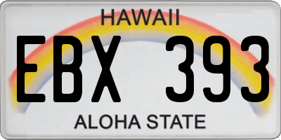 HI license plate EBX393