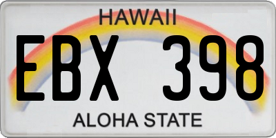 HI license plate EBX398