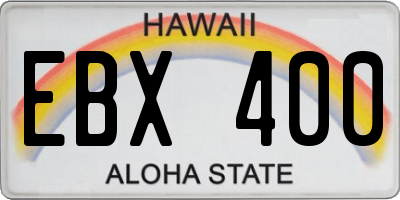 HI license plate EBX400