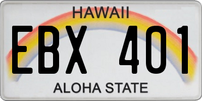 HI license plate EBX401