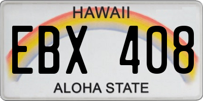 HI license plate EBX408