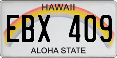 HI license plate EBX409