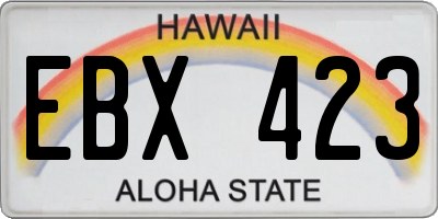 HI license plate EBX423