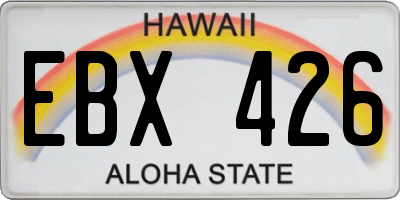HI license plate EBX426