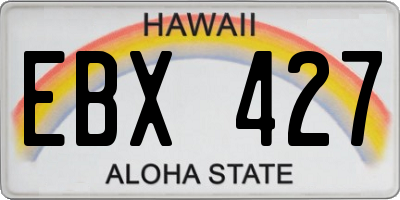 HI license plate EBX427