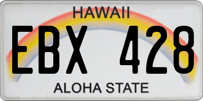 HI license plate EBX428
