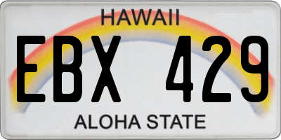 HI license plate EBX429
