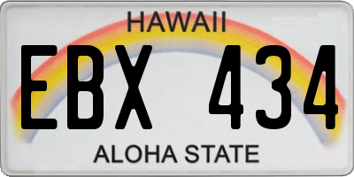 HI license plate EBX434