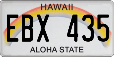 HI license plate EBX435