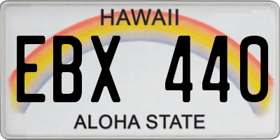 HI license plate EBX440