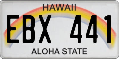 HI license plate EBX441