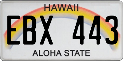 HI license plate EBX443