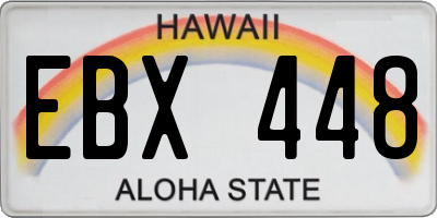 HI license plate EBX448