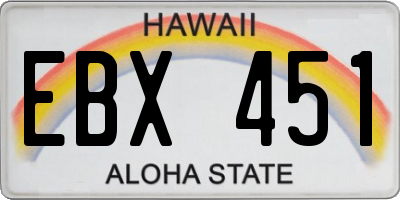HI license plate EBX451