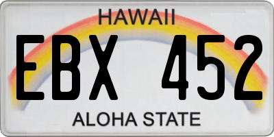HI license plate EBX452