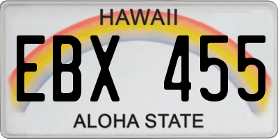 HI license plate EBX455