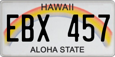 HI license plate EBX457