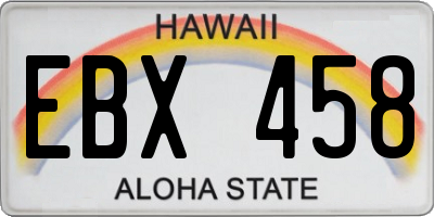 HI license plate EBX458