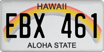 HI license plate EBX461