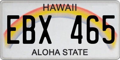 HI license plate EBX465