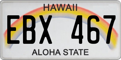 HI license plate EBX467