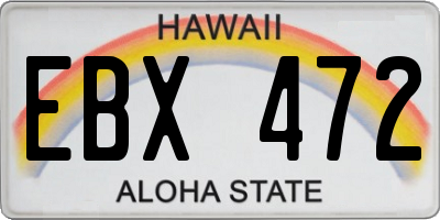 HI license plate EBX472