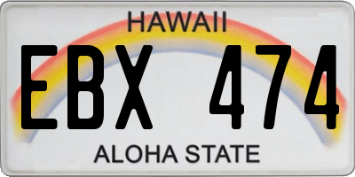 HI license plate EBX474