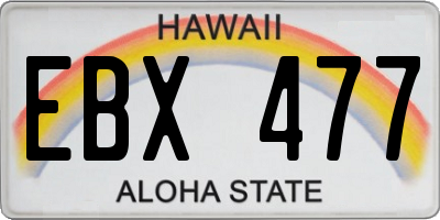 HI license plate EBX477