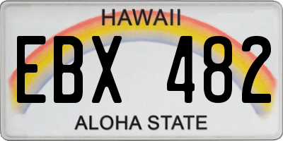 HI license plate EBX482