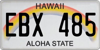 HI license plate EBX485