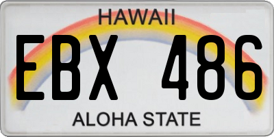 HI license plate EBX486