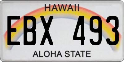 HI license plate EBX493