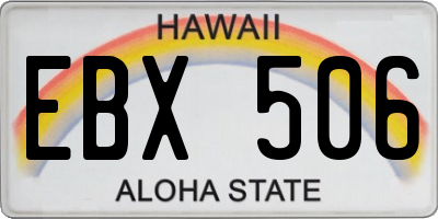 HI license plate EBX506