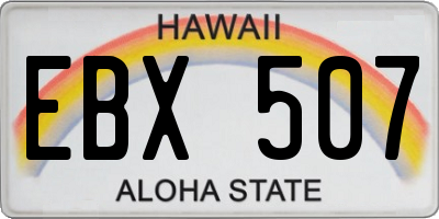 HI license plate EBX507