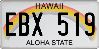HI license plate EBX519