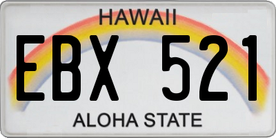 HI license plate EBX521
