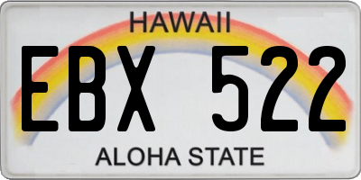 HI license plate EBX522