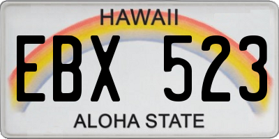 HI license plate EBX523