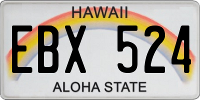 HI license plate EBX524