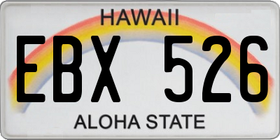 HI license plate EBX526