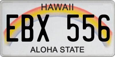 HI license plate EBX556