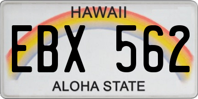 HI license plate EBX562
