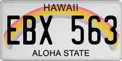 HI license plate EBX563
