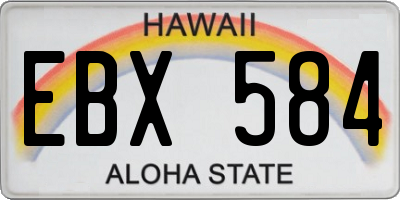 HI license plate EBX584
