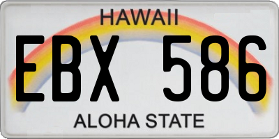 HI license plate EBX586